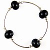 Black Onyx & Sterling Silver Stretch Bracelet