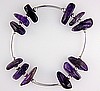 Ametheyst Spear & Sterling Silver Tube Stretch Bracelet