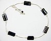 Black Onyx & Sterling Silver Tube Necklace