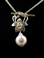Swarovski Pearl & Sterling Silver Front Clasp Toggle Necklace