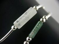 Rose Quartz or Adventurine Sterling Silver Stretch Anklets