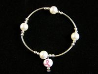 Breast Cancer Awareness Pearl Bracelet with Charm