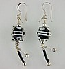 Black & White Lamp Bead Earrings