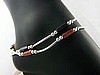 Goldstone and Sterlling Silver Tube Stretch Anklets