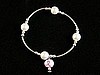 Breast Cancer Awareness Pearl Bracelet with Charm